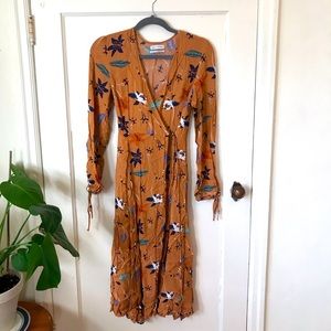 Urban Outfitters Floral Wrap Midi Dress